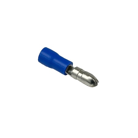 Bullet Terminals, Male, PVC Insulated, 14-16 AWG Wire, Blue, 100 Pcs